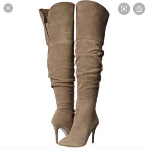 Over the knee suede boots